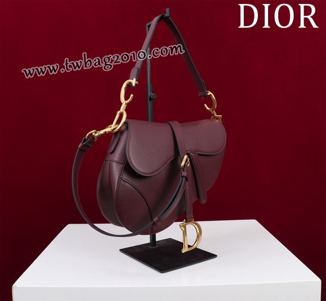 Dior专柜新款迪奥高仿原单长肩带大小号牛皮马鞍包手拎斜挎包 djfk1815
